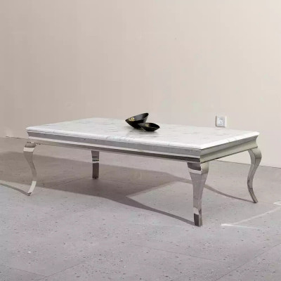 Salontafel ontwerp woonkamer luxe tafel bank bijzettafel 130x70 zilver