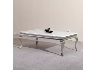 Salontafel ontwerp woonkamer luxe tafel bank bijzettafel 130x70 zilver