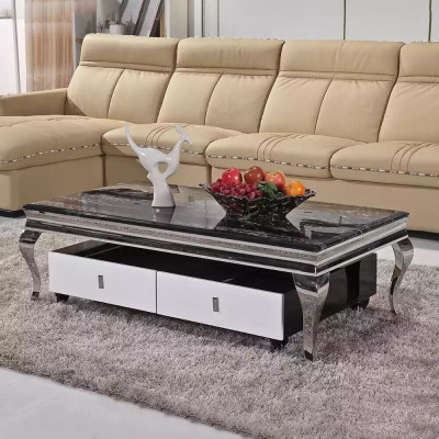 Salontafel ontwerp woonkamer luxe tafel bank bijzettafel 130x70 zilver