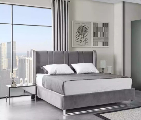 Slaapkamer Set Bed 2x Nachtkastjes Houten Meubelen 3-delig Modern Design Sets