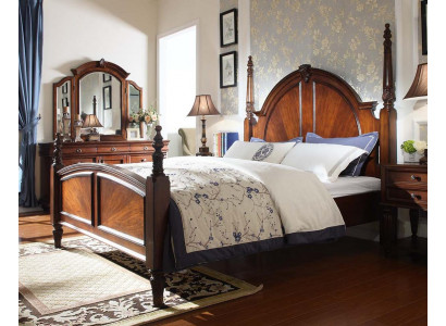 Slaapkamer Bed Klassiek Nieuw stijlvol in Modern bruin Hout Luxe