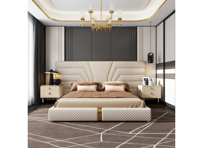 Slaapkamer Modern Hout Textiel Bedden Bed Luxe Tweepersoonsbed
