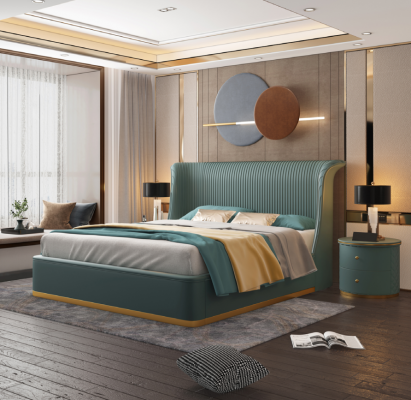 Ontwerper bed slaapkamer bedden inrichting hotel luxe bekleding nieuw