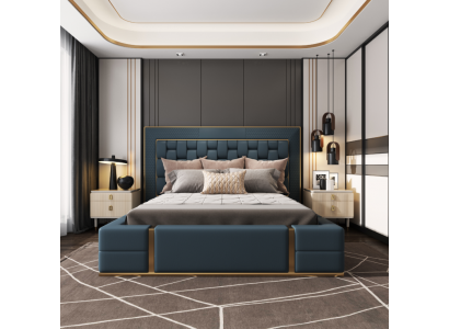Modern Bedden Luxe Slaapkamer Nieuw Bed Ontwerp Luxe Blauw Tweepersoonsbed