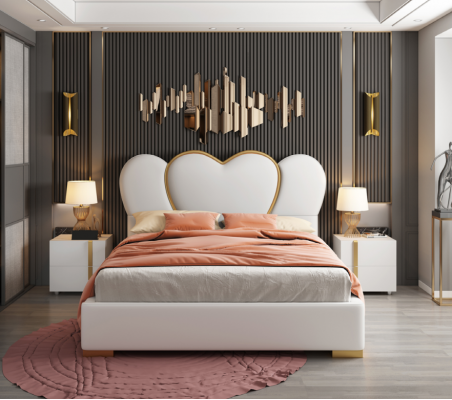 Ontwerp Bed Slaapkamer Tweepersoonsbed Hotel Luxe Bekleding Inrichting