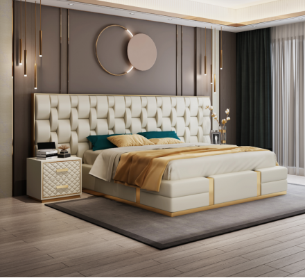 Bed Kussen Ontwerp Luxe Tweepersoons Bedden Slaapkamer Hotelbed Nieuw
