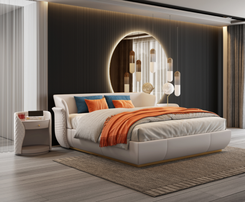 Bed Bekleding Ontwerp Luxe Tweepersoonsbed Slaapkamer 180x200cm Nieuw