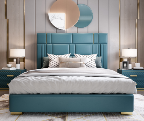 Ontwerper Bed Slaapkamer Kunstleer Hotel Luxe Beklede Meubelen Ontwerper