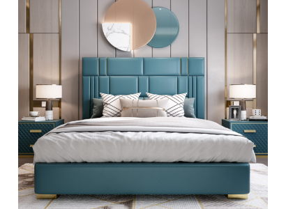 Ontwerper Bed Slaapkamer Kunstleer Hotel Luxe Beklede Meubelen Ontwerper