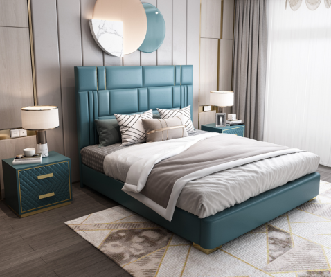 Ontwerper Bed Slaapkamer Kunstleer Hotel Luxe Beklede Meubelen Ontwerper