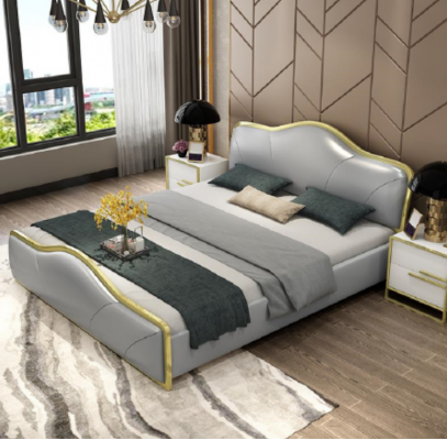 Slaapkamer Bed Bekleding Design Luxe Tweepersoons Hotelbedden Houten Meubels