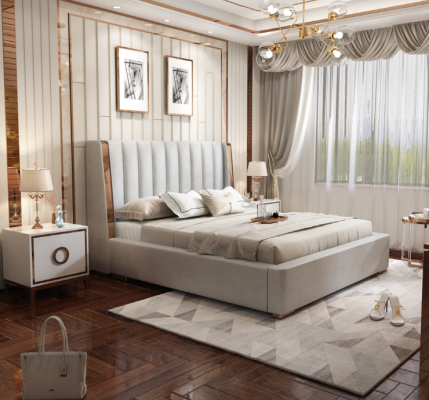 Bedden Ontwerp Dubbel Modern Hotel Frame Slaapkamer Luxe Meubels