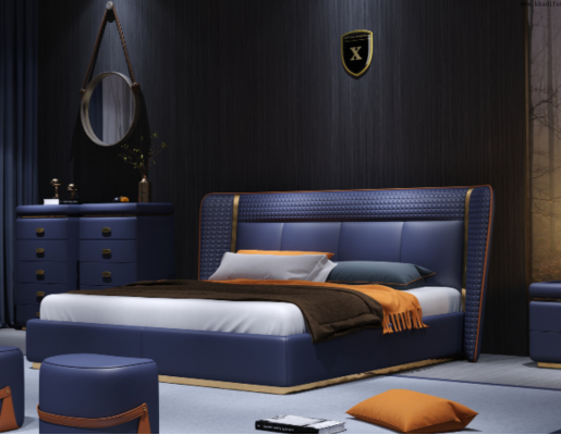 Luxe slaapkamerbed bekleding ontwerp luxe tweepersoonsbedden hotelmeubels