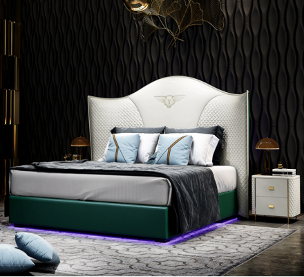 Ontwerp Luxe Tweepersoons Hotelbed Slaapkamer Modern Houten Meubels Bekleding