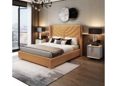 Ontwerp tweepersoonsbed bed 180x200cm hotelmeubilair luxe gestoffeerde slaapkamer