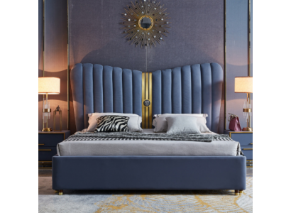 Bedden stoffering design luxe houten tweepersoonsbedden slaapkamer hotel meubels nieuw