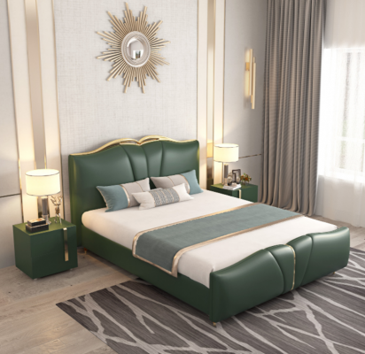 Bed Luxe Meubelen Bedframe Hout Slaapkamer Inrichting Kunstleer Nieuw