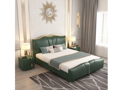 Bed Luxe Meubelen Bedframe Hout Slaapkamer Inrichting Kunstleer Nieuw