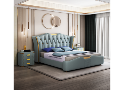 Bedden Bedden Dubbel Hotel Luxe Roestvrij staal Moderne Designer Slaapkamer
