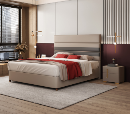 Modern design bed 180x200 faux leather beds double bedroom hotel