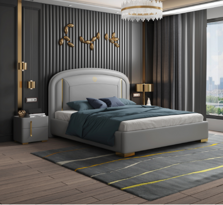 Tweepersoonsbed Bed Hout Design Luxe Meubels Gestoffeerd Bed Ontwerpbed Bedden