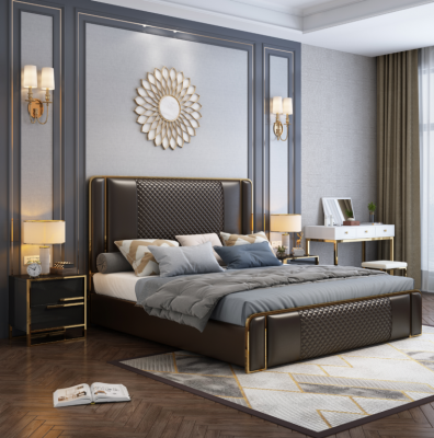 Bed Dubbel bed Bedden Meubels Inrichting Slaapkamer Luxe Ontwerp