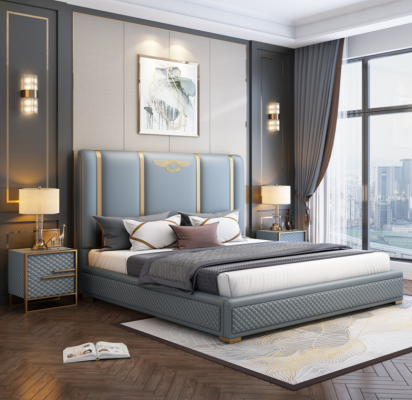 Tweepersoonsbed Bed Luxe Houten Bedframes Bedframe Meubels Ontwerp Modern
