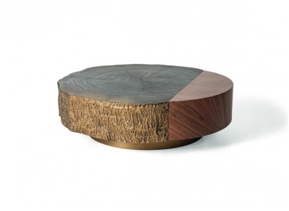 Salontafel Bijzettafel Designer Tafel Rond Bruin Woonkamertafel