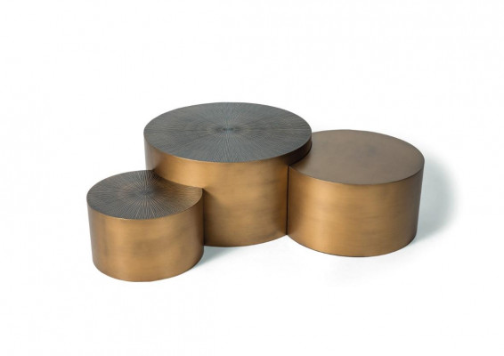 Luxe gouden tafel salontafel set 3x ronde tafels Moderne woonkamer rond