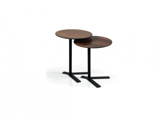 Ronde set 2x bijzettafel designer meubels woonkamer bruin tafels nieuw