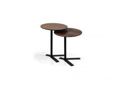 Ronde set 2x bijzettafel designer meubels woonkamer bruin tafels nieuw
