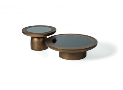 Moderne houten salontafels rond 2x salontafels meubels ontwerp woonkamer 2-delig.