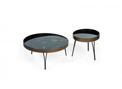 Ontwerper Salontafel Modern Set Luxe 2x Tafels Ronde Bijzettafels 2-delig