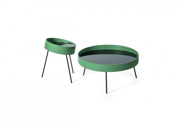 2x Salontafel Rond vorm Ontwerp Woonkamer Nieuw groene kleur Meubelstijl