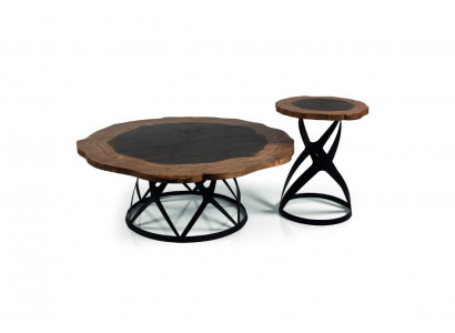 Salontafel Ontwerper Bijzettafel Woonkamertafel Luxe set 2x Modern