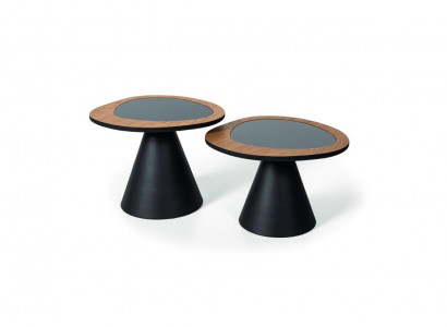 Designer salontafel set 2x tafel woonkamer stijl zwart 2-delig.