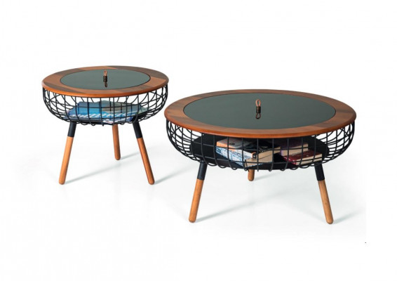 Luxe salontafel ontwerp koffietafel woonkamertafel set 2x bruin 2-delig.