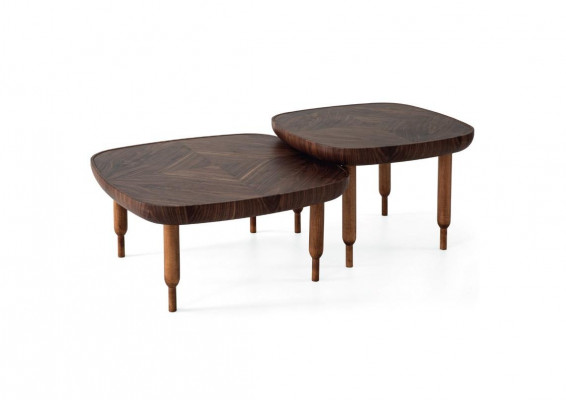 Luxe salontafel set 2x salontafels woonkamer hout bruin meubels tafel