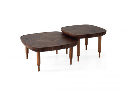 Luxe salontafel set 2x salontafels woonkamer hout bruin meubels tafel