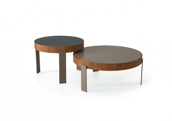 Designer salontafelset 2x salontafels woonkamer houten meubels Moderne ronde tafels