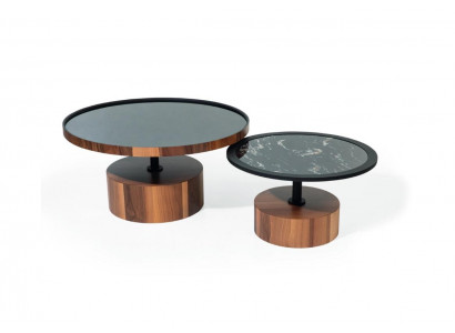 Luxe salontafels tafel glazen tafels bruin design meubelset dubbele set.