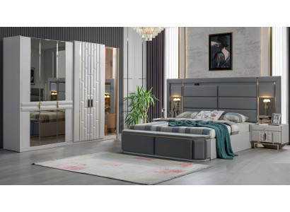 Compleet slaapkamer meubelset Bed 2x Nachtkastje Kledingkast Nieuw