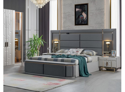Slaapkamer Complete Bed 2x Nachttafels Nieuwe Luxe Meubelset Inrichting