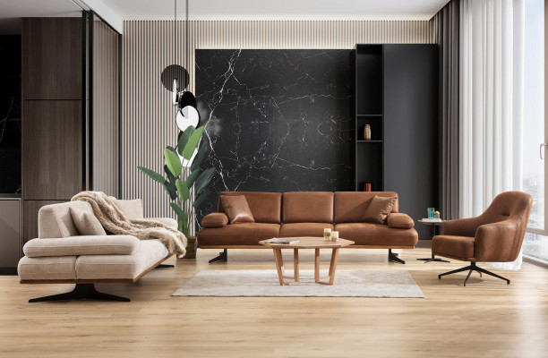 Sofa set Bankstel Moderne vierzitsbank Driepersoonsbank Woonkamerfauteuil Nieuw