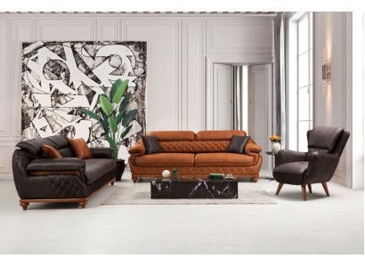 Woonkamer Compleet 3-delig Modern 2x Driepersoons Bank Luxe Fauteuil Nieuw
