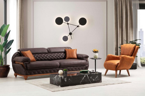 Fauteuil Ontwerp Bank Luxe Woonkamer Bekleding Zitter Modern Nieuw Meubelen
