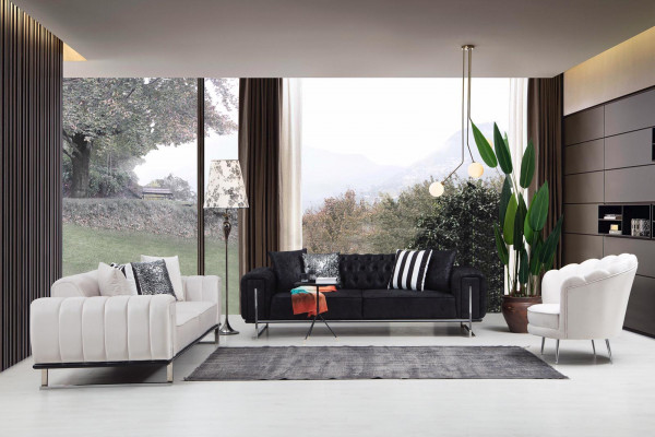 Woonkamerset 2x driezitsbank Chesterfield bank ontwerp fauteuil luxe meubels  Woonkamerset met 2 driezitsbanken, Chesterfield bank, ontwerp fauteuil en luxe meubels