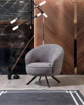 Woonkamer Modern Grijs Fauteuil Ontwerp Luxe Meubels Gestoffeerde Meubelen Nieuw