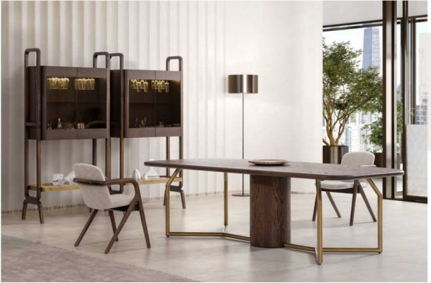 Luxe villa meubilair Eetkamerset Eettafel 4x stoel Dressoir 7 dlg