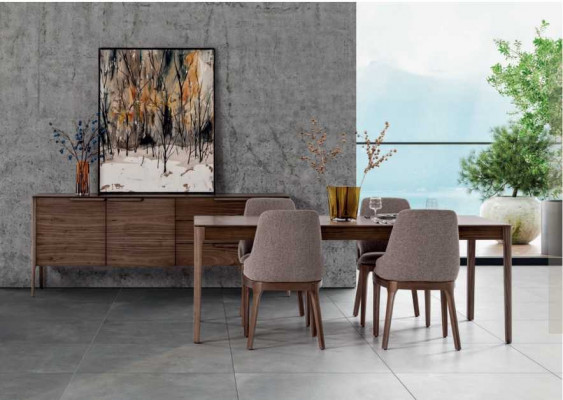 Eetkamer set Eethoek Bruin Eettafel 4x Stoelen met Dressoir Tafel